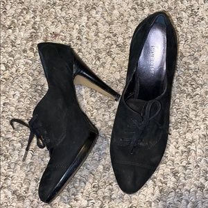 Suede tie up heels